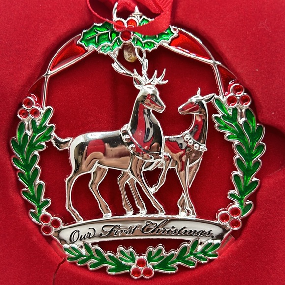 Lenox Our First Christmas Together Deer couple Ornament 2022 removable tag - Picture 3 of 8